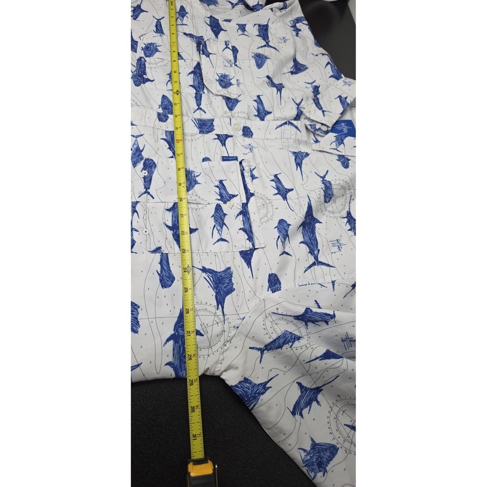 New Guy Harvey Men 2XL AO Slam Performance Fishing ShirtL/S Shark Boating Beach - Picture 4 of 6